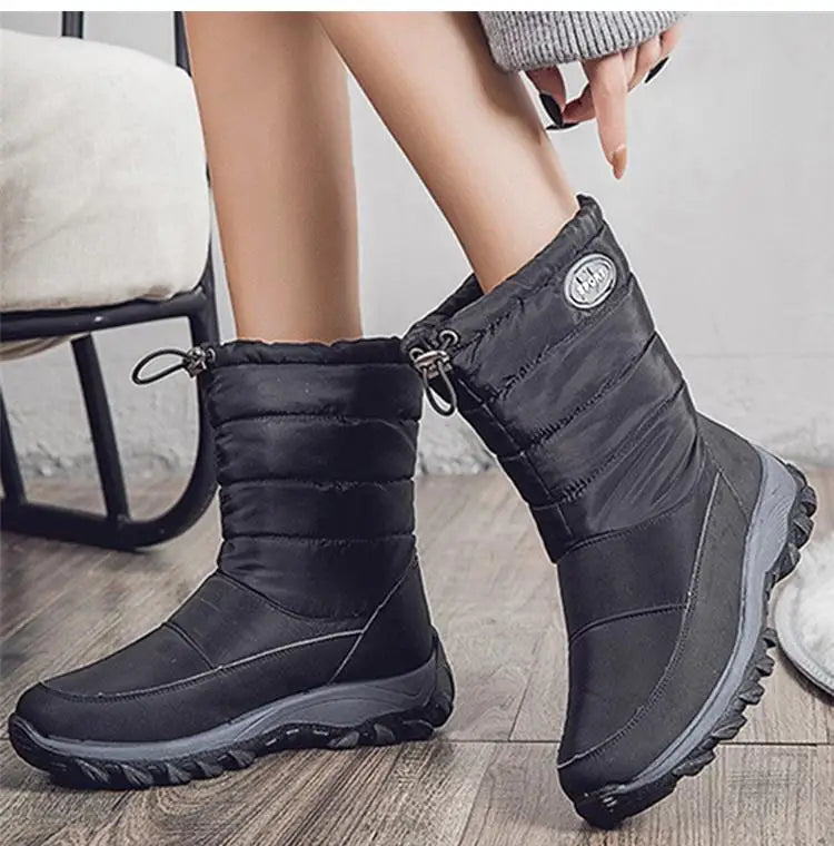 Women Boots Snow Plush Ladies Shoes Waterproof Women Shoes Zipper Boots Ladies Keep Warm Soft Botas Mujer Women's Winter Shoes