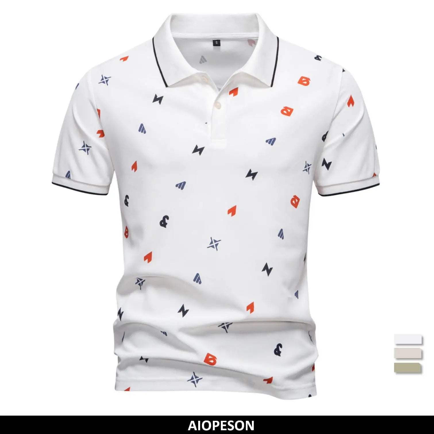2025 Zomer Nieuw Heren Effen Poloshirt met Bedrukte Omslagkraag Casual Slim Fit Ademend Comfortabel Topje