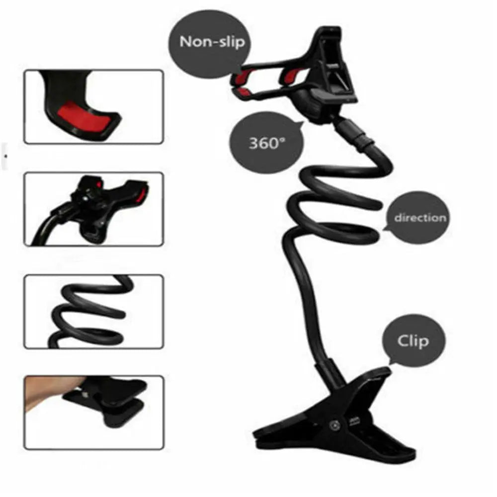 Universal Adjustable Flexible 360 Clip Portable Bracket Mount Stands Phone Holder Bed Desk Holder