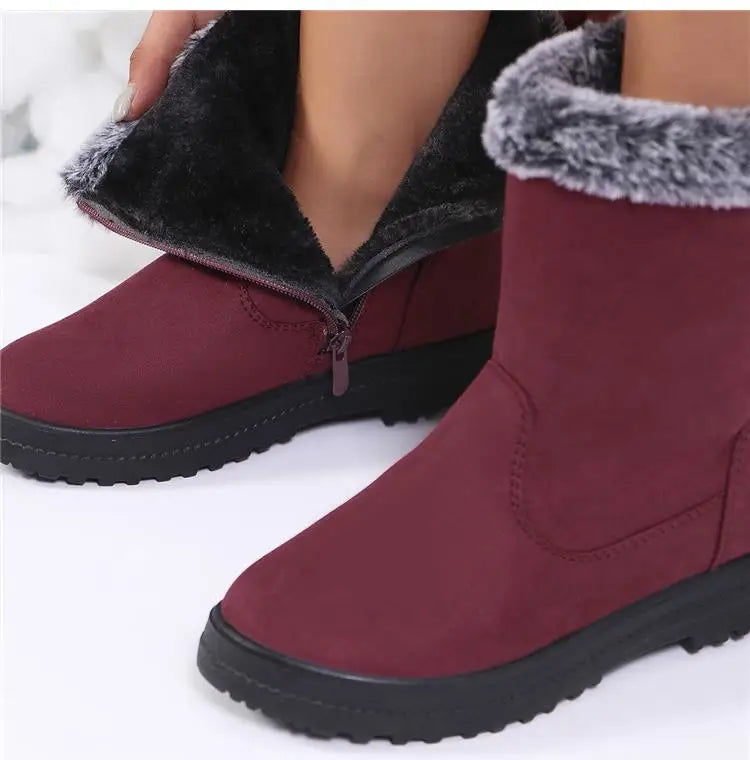 Winterlaarzen voor dames 2025 Trendschoenen Dames Platform Damesschoenen Platte Halfhoge Laarzen Platform Winterlaarzen voor dames Botas Mujer
