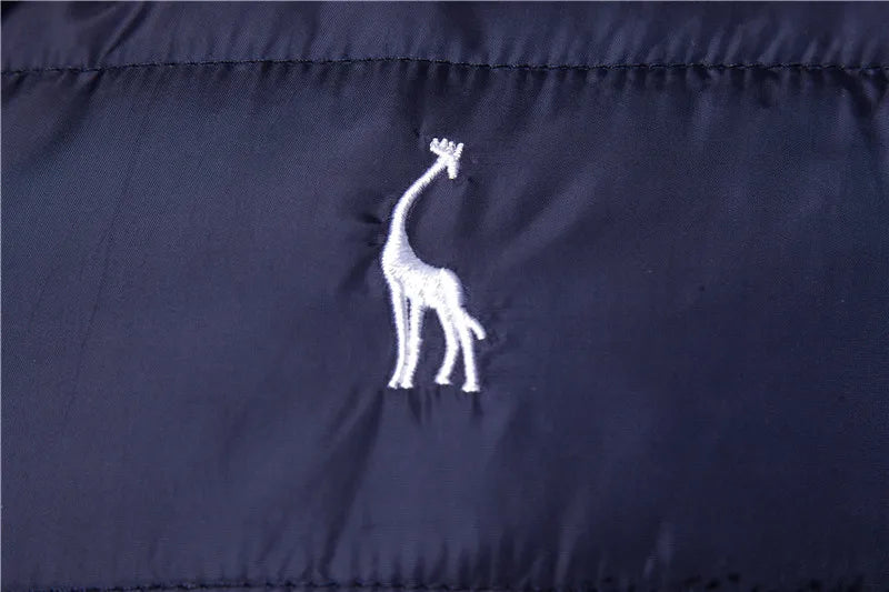 2021 neue Giraffe Marke Winter Jacke Männer Hoodied Weste Männer Zipper Herren Jacke Ärmellose Casual Winter Weste Männer