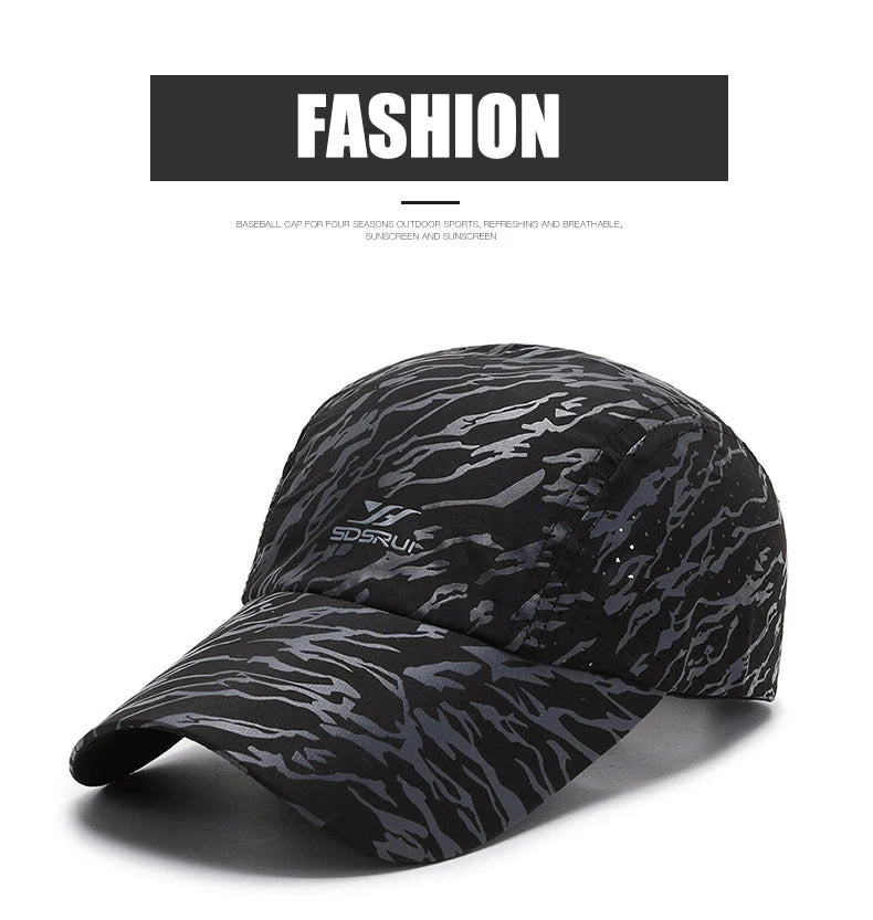 Summer Quick Drying Breathable Thin Women Men's Baseball Cap Outdoor Sports Fishing Travel Cycling Climbing Sun Hat A220