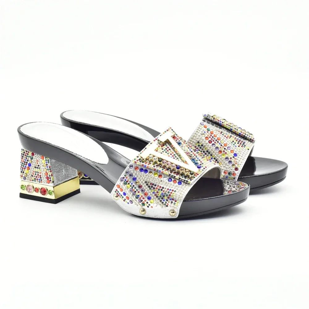 Luxury Shoe and Bag Set for Party in Women Wedding Shoes Woman Bride Rhinestone Design Elegant Shoes for Lady Peep Toe Pumps