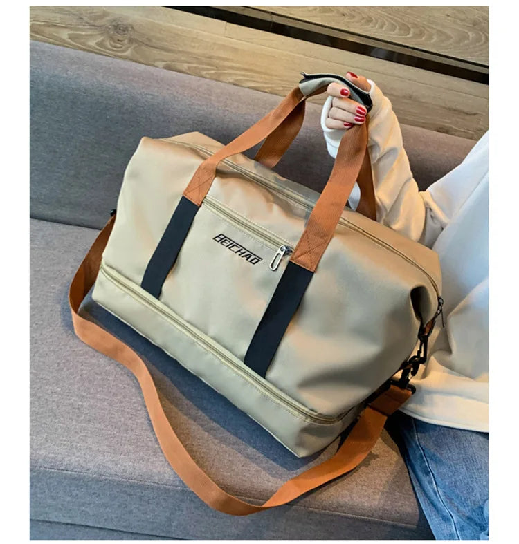 Travel And Portable Fitness Sports Bag With Shoulder Crossbody Feature - Chest & Handbag Duffle Carry On Weekender Bag