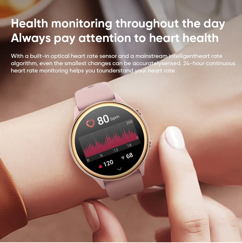 2025 Mini Smart Watch Dames 1,27-inch 360*360 AMOLED HD-scherm IP68 Waterdicht Hartslag Bloedzuurstof Smartwatch - Compatibel met HUAWEI IOS