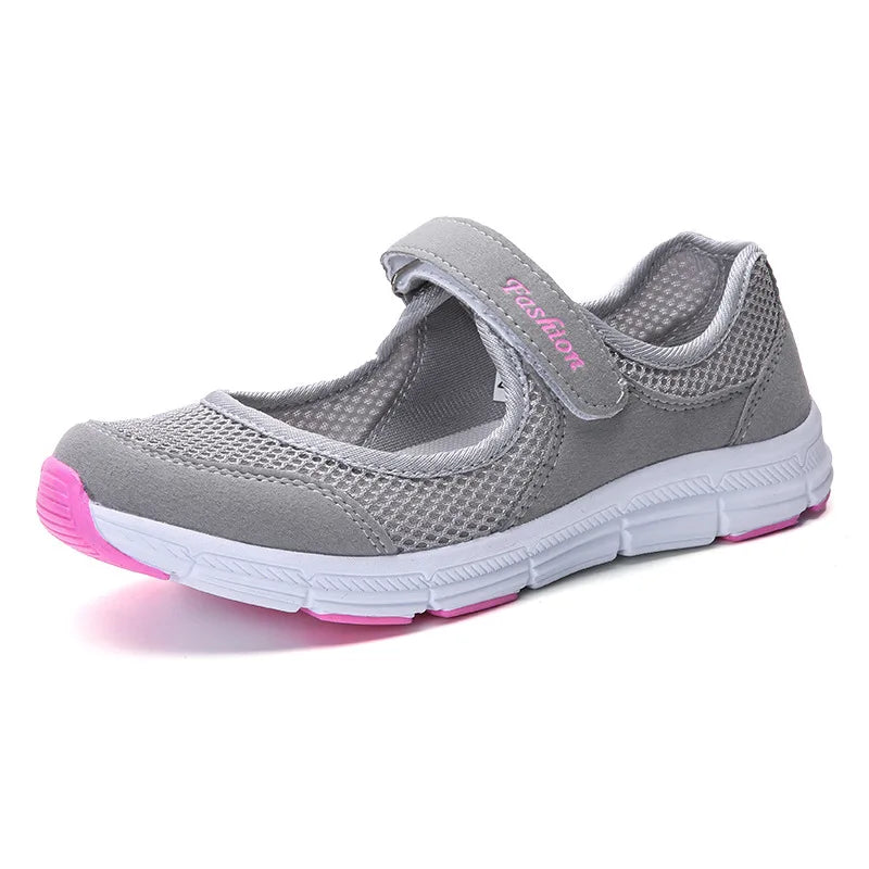 Sneakers For Women Breathable 2025 New Fashion Flat Soft Woman Vulcanize Shoes Mesh Fabric Women Shoes Female Footwear