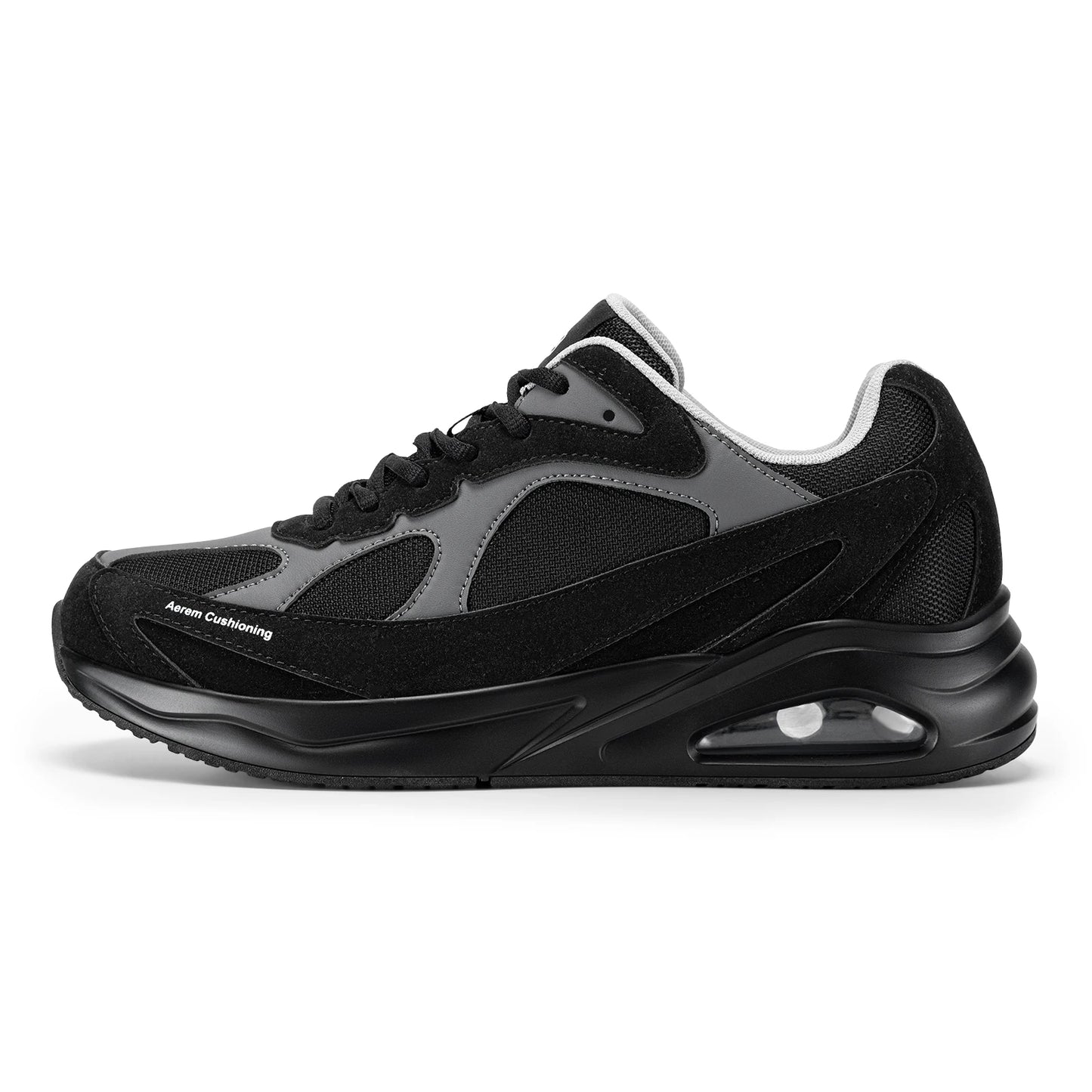 Men's Extra Wide Walking Shoes Wide Cushioned Sports Shoes For Swollen Feet Flat Feet Arch Fit Relieve Heel Pain Black