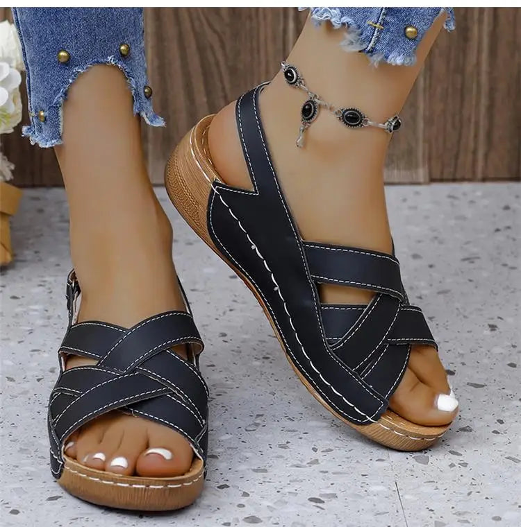 Woman Shoes Sandals Summer Party Walking Shoes Non-Slip Sandals Woman Wedge Shoes Woman Breathable Footwear Sandal Women Female