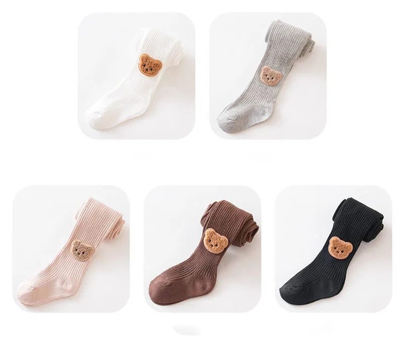 New Autumn Kids Pantyhose Children Cartoon Bear Leggings Girls Outwear Render Pants Girls