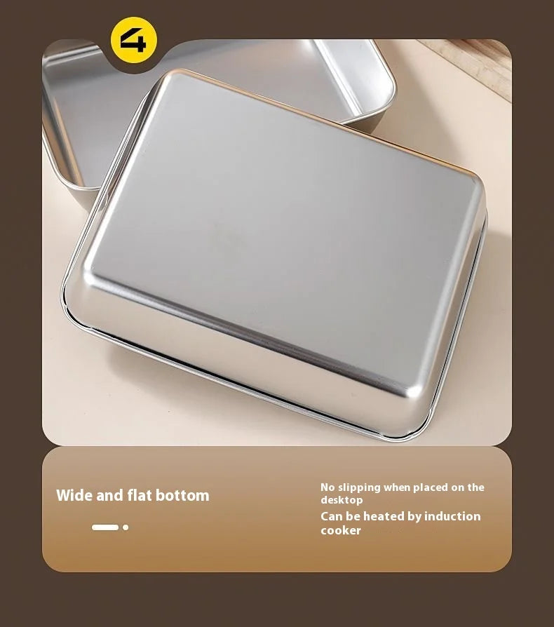 201 Stainless Steel Airtight Dumpling Storage Container with Lid - FoodGrade FreezerSafe Box for Meal Prep & Fridge Organization