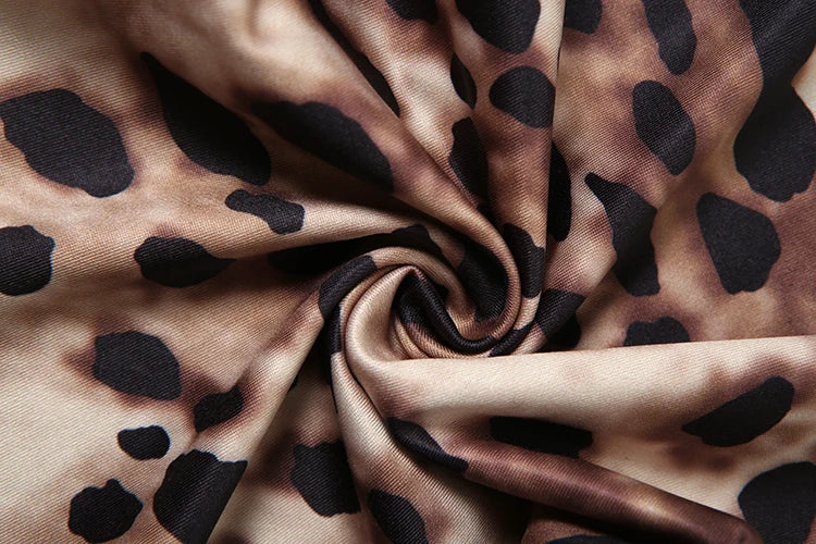 Stretch Women 2 Piece Set Activity Leopard Print Sexy Tracksuit Streetwear Sporty Camisole Vest + Leggings Skinny Outfits