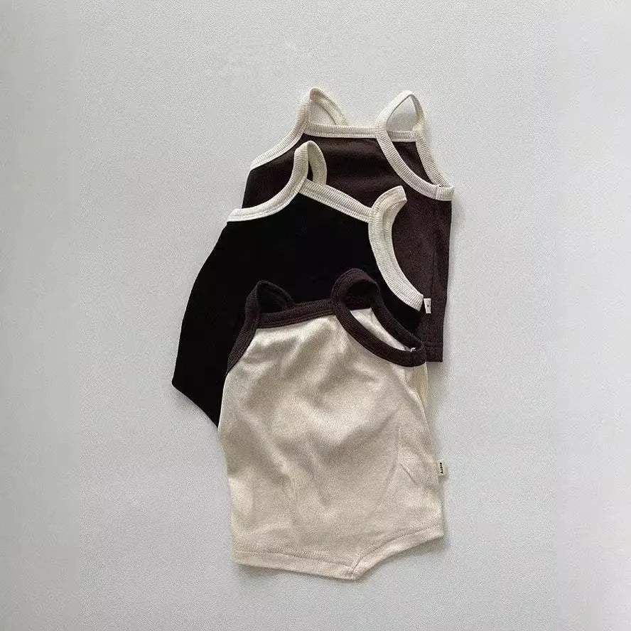 2025 Zomer Nieuwe Baby Mouwloze T-shirts Katoenen Baby Meisjes Effen Sling Tops Peuter Jongen Vest Casual Ademende Kinderkleding 0-2Y Unisex