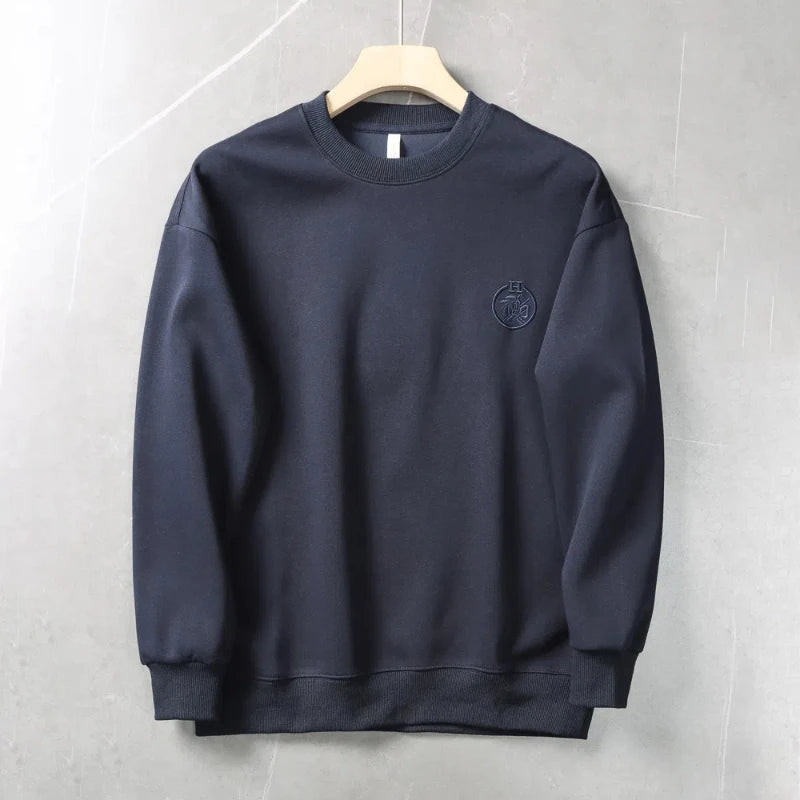 Autumn New American Retro Long Sleeve O-neck Embroidery Sweatshirts Men's Fashion Washed Old Terry Pullover Casual Sportwear