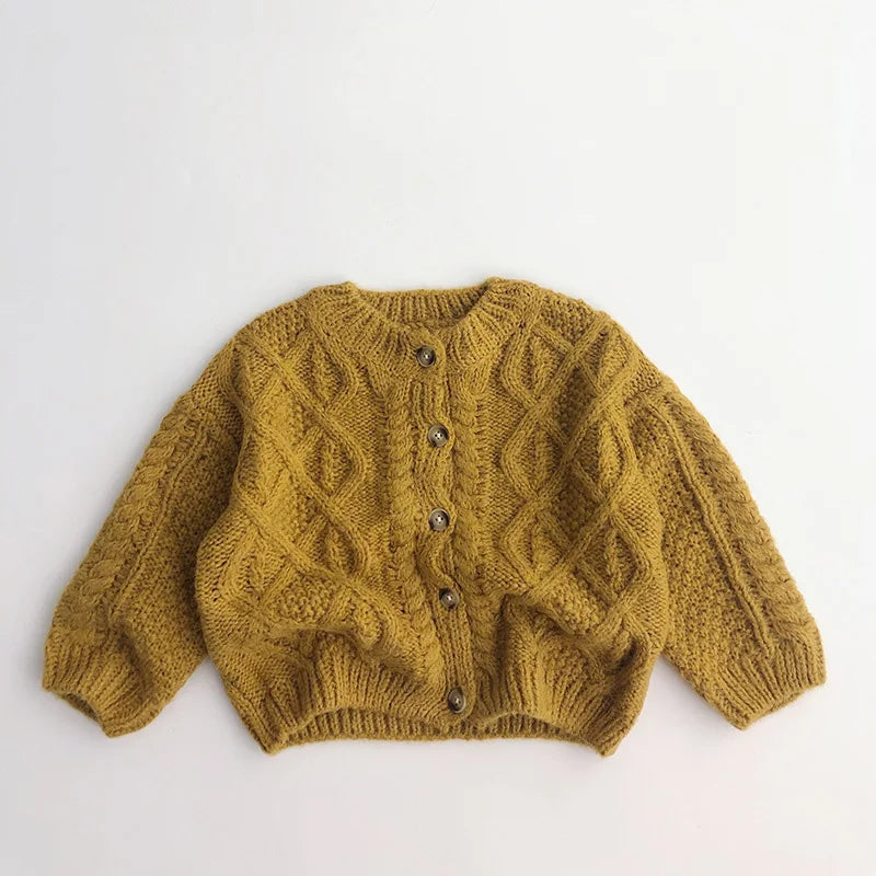 Kids Clothes Single Breast Girls Sweater Brief Style Boys Cardigans Knitted Sweater For Children 1-7Y Unisex
