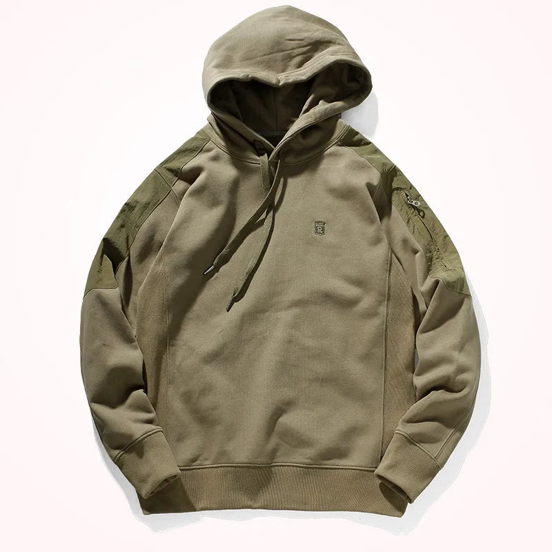 9040# Autumn and Winter Fashion 100% Cotton Terry Plus Velvet Hoodies for Men's Thick Slim Hooded Pullover Sportswear