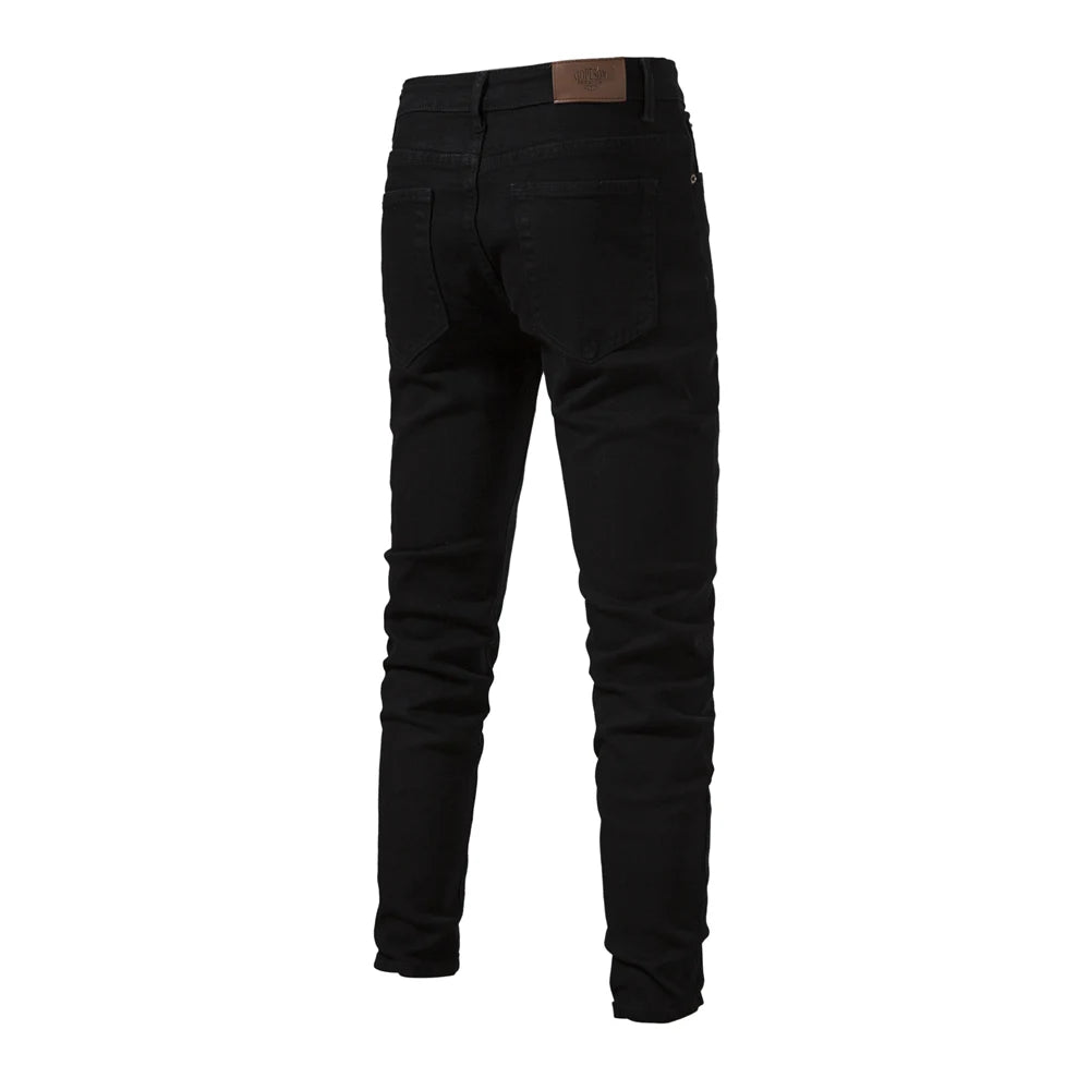 Men's Autumn Denim Jeans Pants Slim Fit Straight Quality Cotton Jeans Business Casual Denim Pants For Men