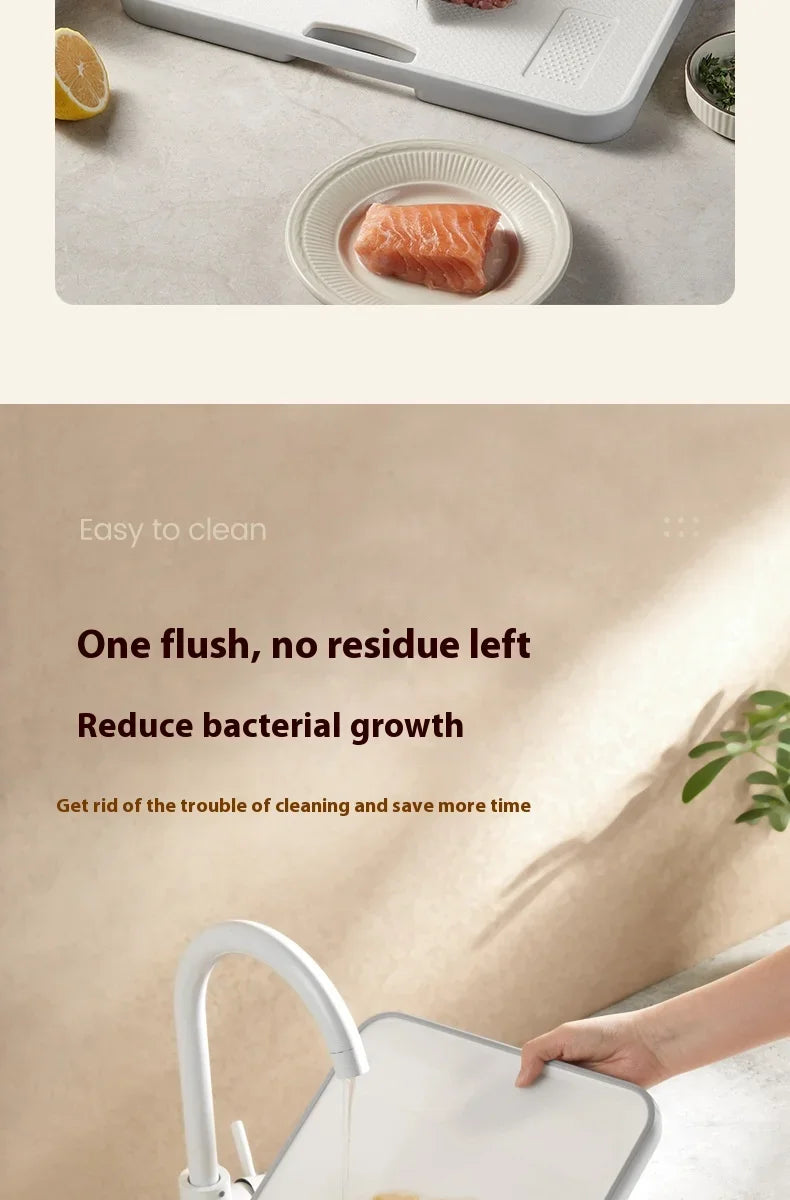 Double-Sided PP Cutting Board - Mold Proof/Antibacterial, BPA Free - Non-Slip/Dishwasher Safe for Veggies/Meat
