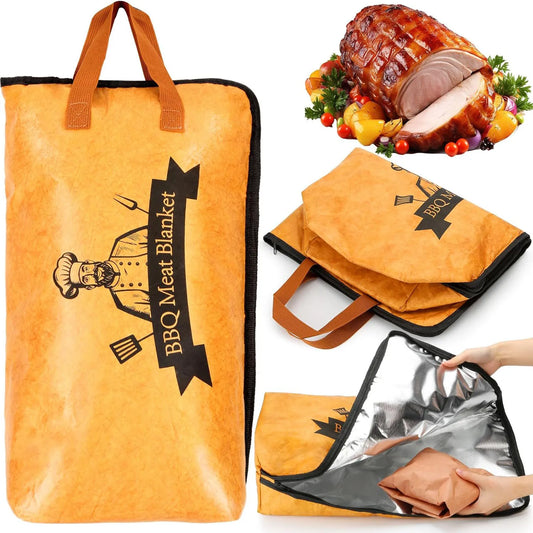 BBQ Blanket for Resting Meat,Reusable Smoker Meat Resting Blanket, 5-Layer Insulation& Wide Mouth Bag to Keep Warm and Fresh