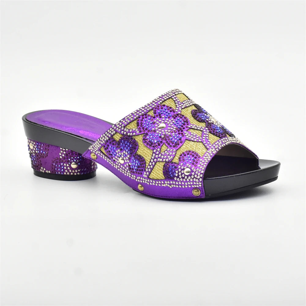 New Red Rhinestone Women Wedding Shoes High Quality African Paty Shoes Open Toe Sexy Ladies Shoes Italian Women Wedding Pumps1