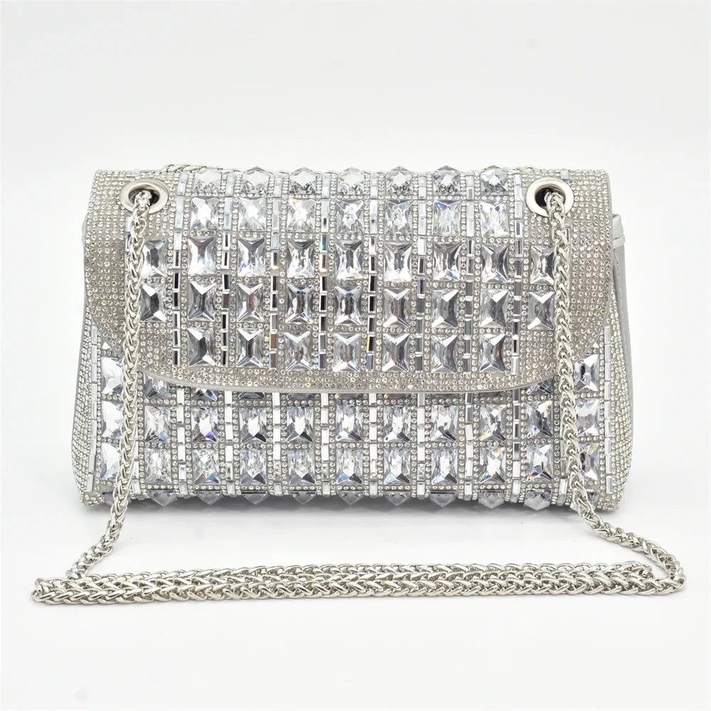 Italian Design Elegant Evening Shoes and Bag Set African Crystal Comfortable Shoes and Bag Commuter Women's Shoes