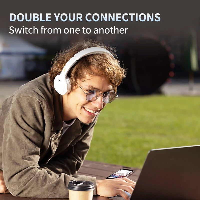 Edifier WH500 Wireless Bluetooth Headphones On-Ear Headset Lightweight Foldable Dual Connection 30H Battery Life