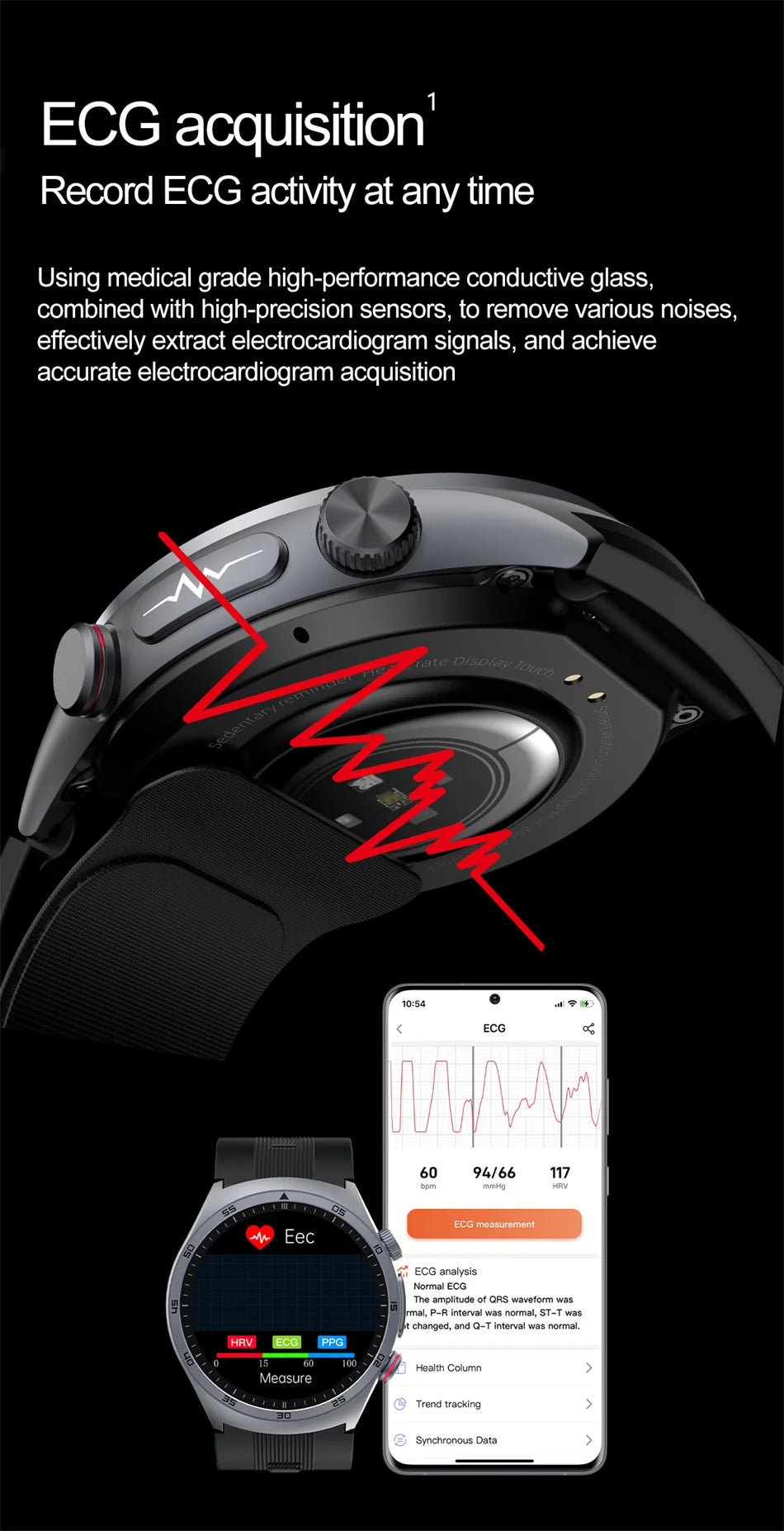2025 Unisex Gezondheid Smartwatch NFC ECG Luchtpomp Bloeddruk Bloedzuurstof ECG + PPG Bluetooth Bellen NFC Smartwatch Mannen Vrouwen Airbag