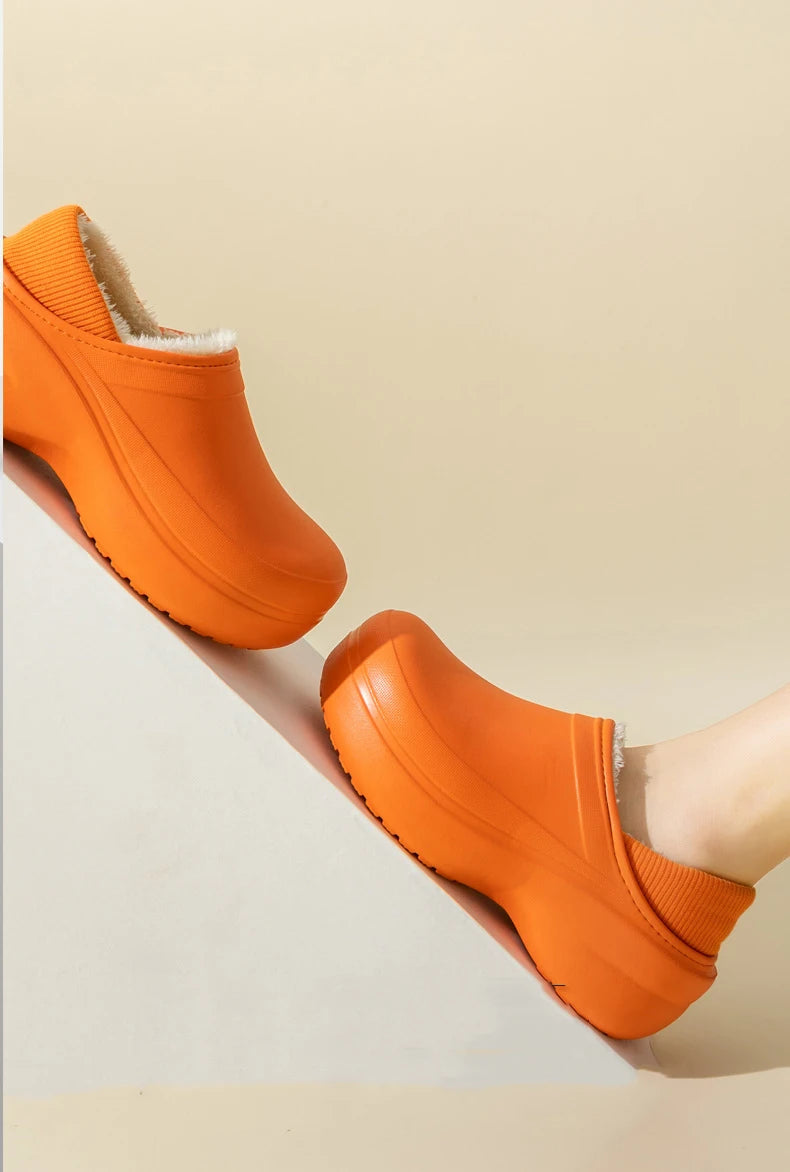 Women's Winter Warm Fashion Furry Slippers Cotton Slides For Outdoor Indoor Couples Use With Non-Slip Thick Sole Plush Fluffy Ladies' Slippers