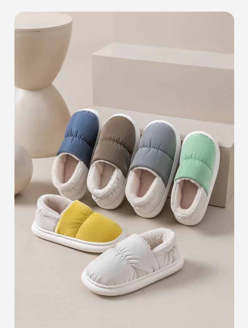 Women's Winter Warm Flat Slippers With Soft Fluffy Cosy Cotton Thick Bottom and Non-Slip Sole Suitable For Home and Outdoor Use Ladies Shoes