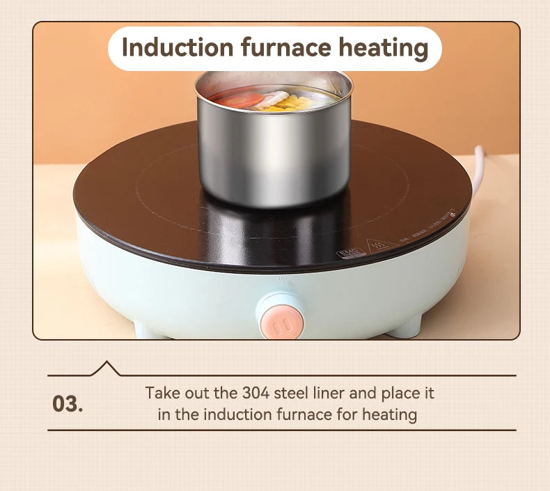 WORTHBUY Bento Lunch Box Set, Portable Keep Warm Lunch Container With Insulated Bag, 18/8 Stainless Steel Thermal Food Container