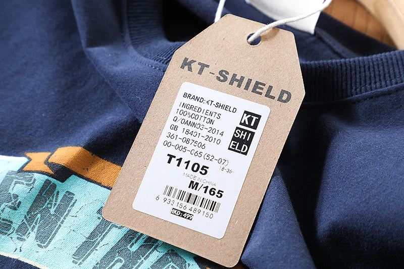 2025 Zomer Nieuw Amerikaans Retro 250g Korte Mouw O-hals Bedrukt T-shirt Herenmode 100% Katoen Gewassen Casual Losse Tops