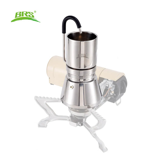 Camping Stovetop Coffee Distiller Maker Stainless Steel Moka Pot Outdoor Brewed Coffee Grinder for Office Home Camping