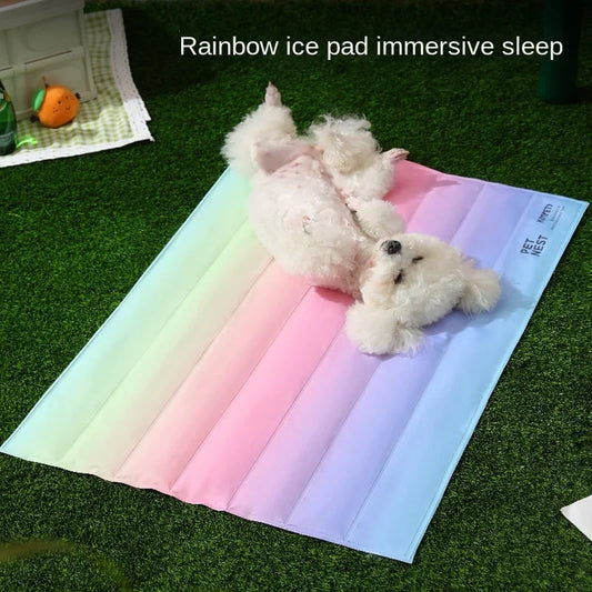 30*40cm Groothandel Kleurrijke Regenboog IJsmat Hondenbed Huisdiermat voor Katten en Honden