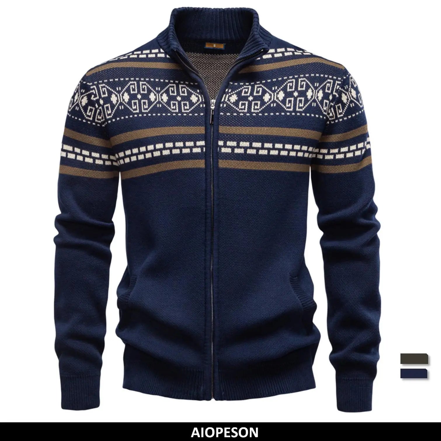 Men's Autumn High Quality Stand Collar Jacket Warm Winter Cotton Coat for Men Ethnic Patterns Casual Male Outerwear
