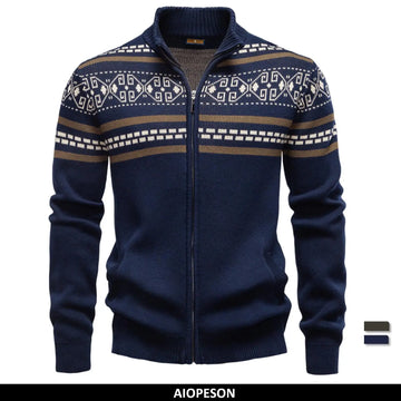 Men's Autumn High Quality Stand Collar Jacket Warm Winter Cotton Coat for Men Ethnic Patterns Casual Male Outerwear