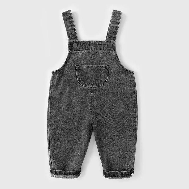 Kids Trousers Solid Brief Girls Denim Overall Boys Jumpsuits 1-6Y Unisex