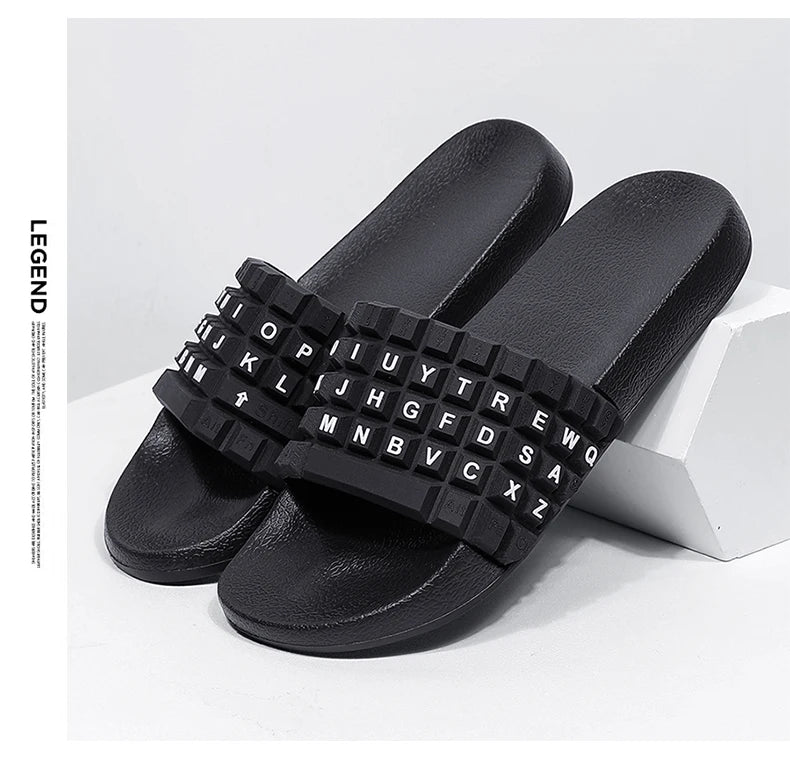 Luxury Men Personality Walking Slippers Over Size 37-48 Mens Leisure Indoor Sandals Outdoor Beach Water Slides Youth Slides