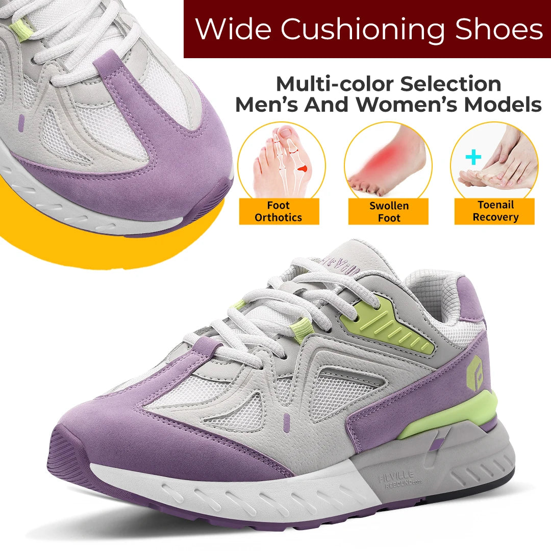 Women's Wide Width Walking Sneakers For Flat Foot, Plantar Fasciitis And Heel Pain Relieve - Lightweight Anti-Slip Shoes