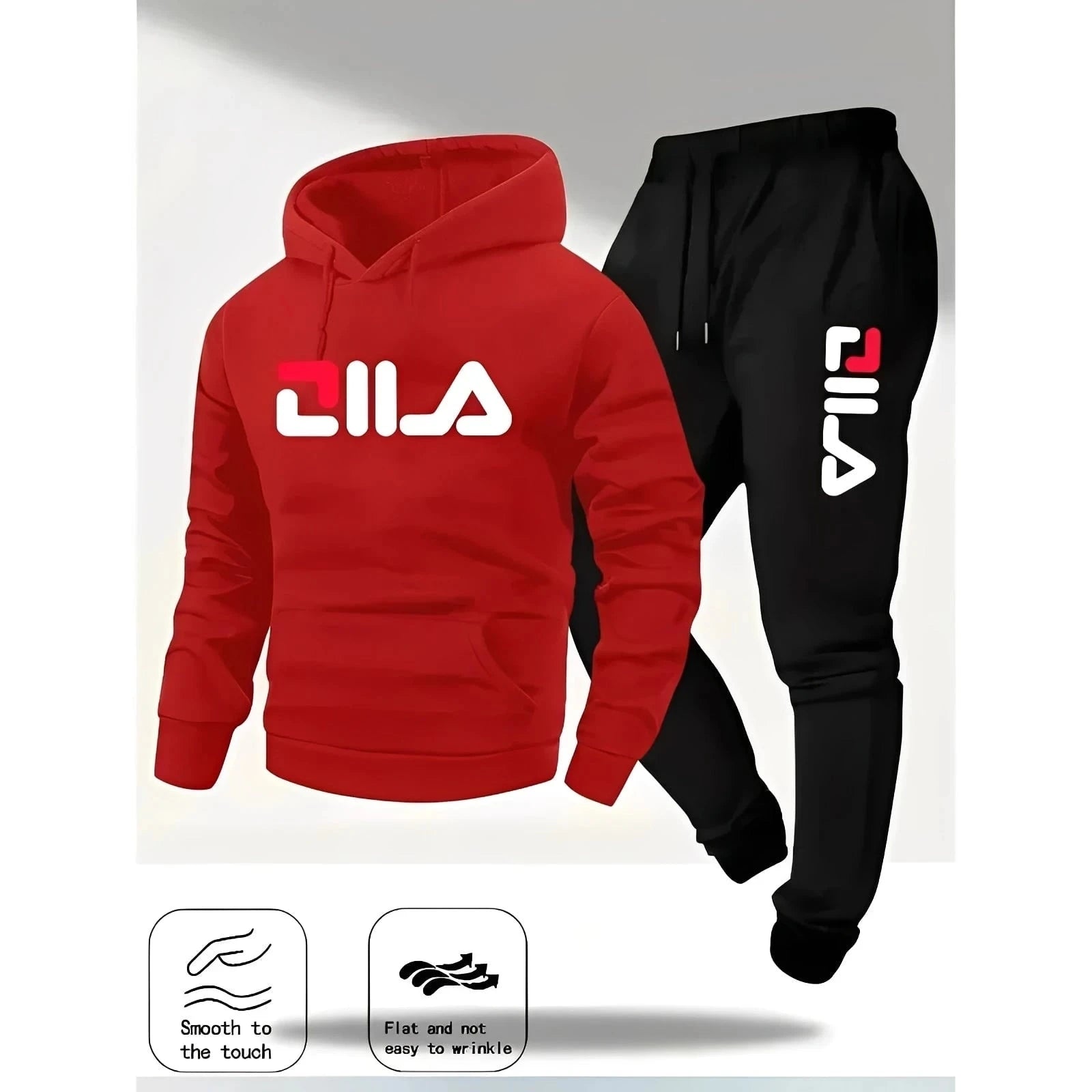 Men’s Casual Hoodie and Sweatpants Tracksuit Set – Comfortable Unisex 2-Piece Jogging Suit for Spring & Autumn
