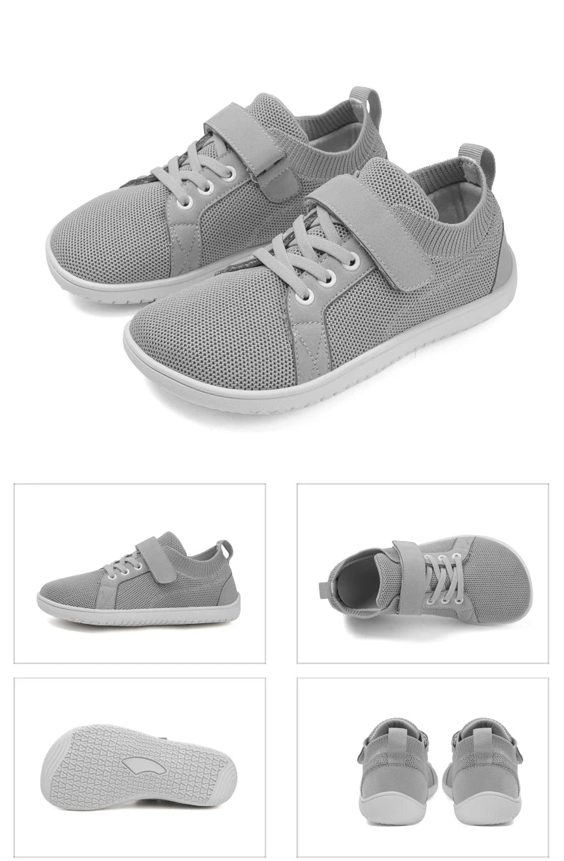 Brede teen blotevoeten sneakers voor jongens en meisjes - Lichtgewicht antislip kinderwandelschoenen, comfortabel ademend zacht materiaal