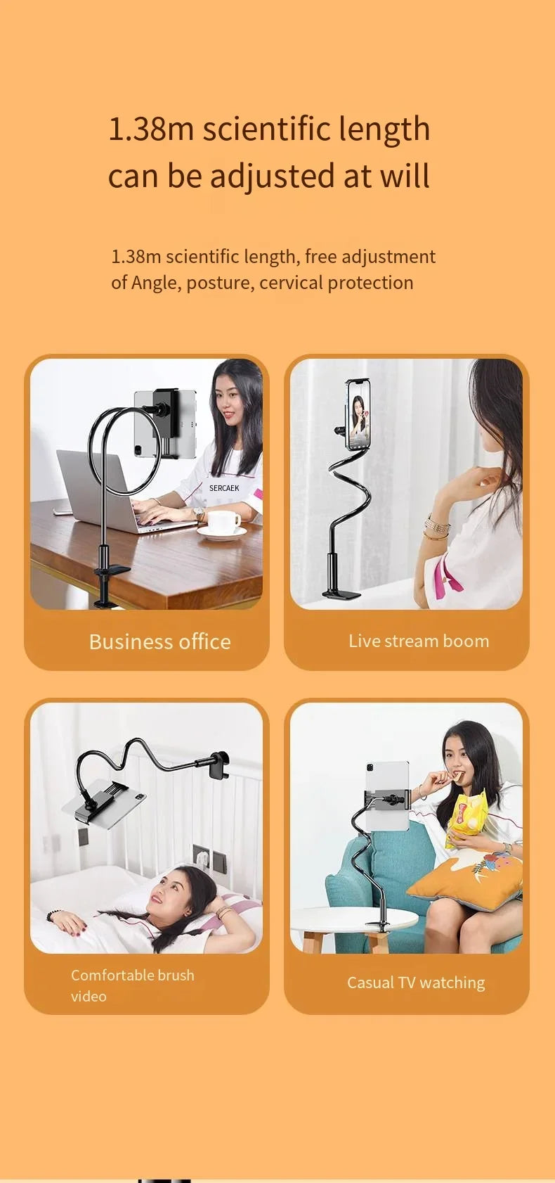 Universal Mobile Phone Holder Flexible Lazy Holder Adjustable Cell Phone Clip Home Bed Desktop Mount Bracket Smartphone Stand