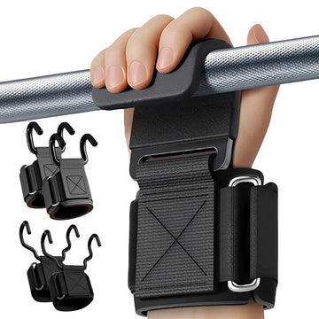 1Pair Weightlifting Hook Grips With Wrist Wraps - Serves As Hand-Bar Wrist Strap, Weight Strap Pull-Ups, And Power Lifting Gloves