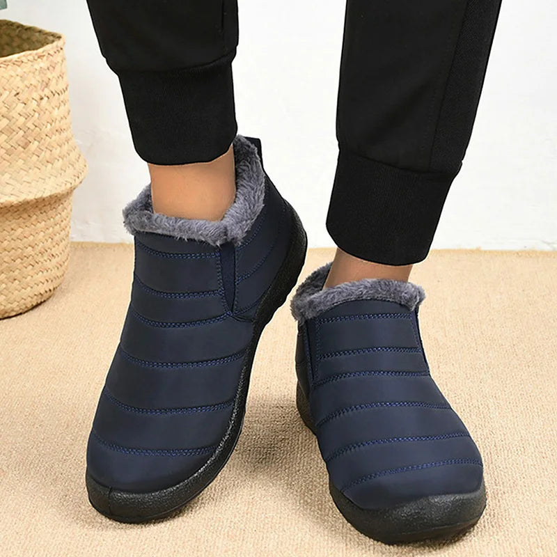 Unisex Snow Warm Boots  Slip-On Winter Shoes Fashion Shoes Waterproof Ankle Work Boots For Men & Women