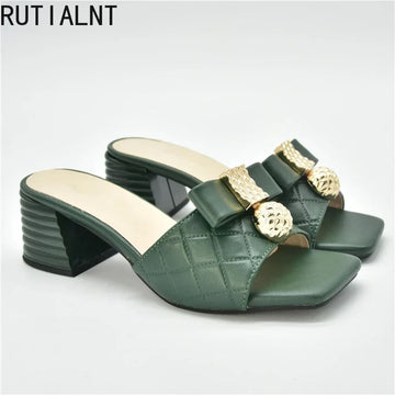 Low Heel Pumps Women Shoes Decorated with Rhinestone Slip on Shoes for Women Open Toe Women Party Shoe