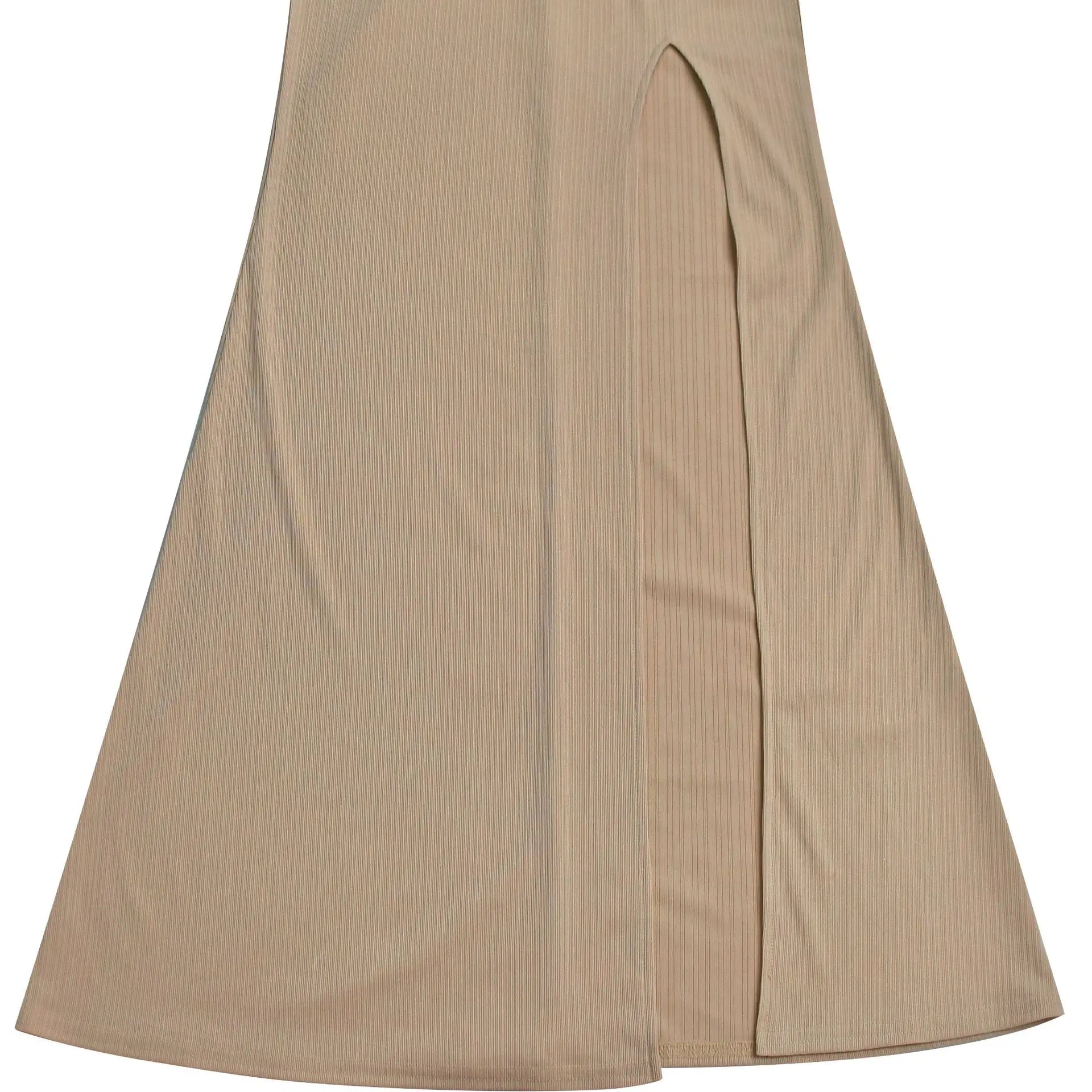 Bohemen gebreide dames maxi-jurk 2025 zomer halter vetersluiting rugloze split schede vestidos strandvakantie gewaad