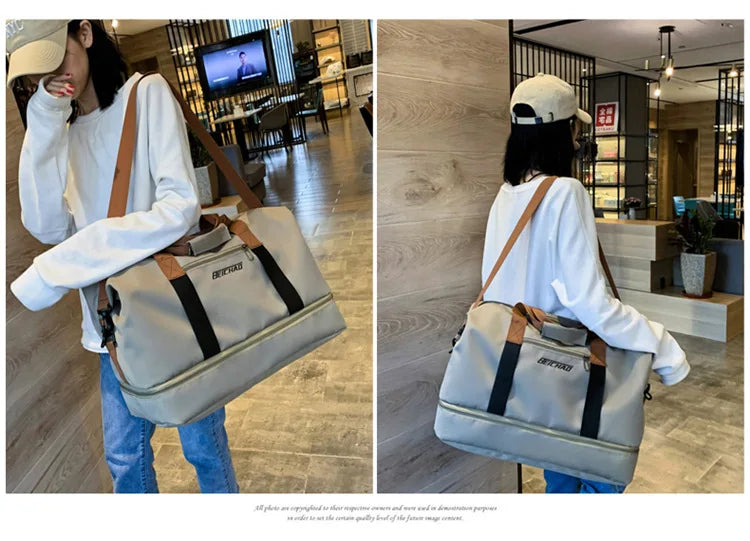 Travel And Portable Fitness Sports Bag With Shoulder Crossbody Feature - Chest & Handbag Duffle Carry On Weekender Bag