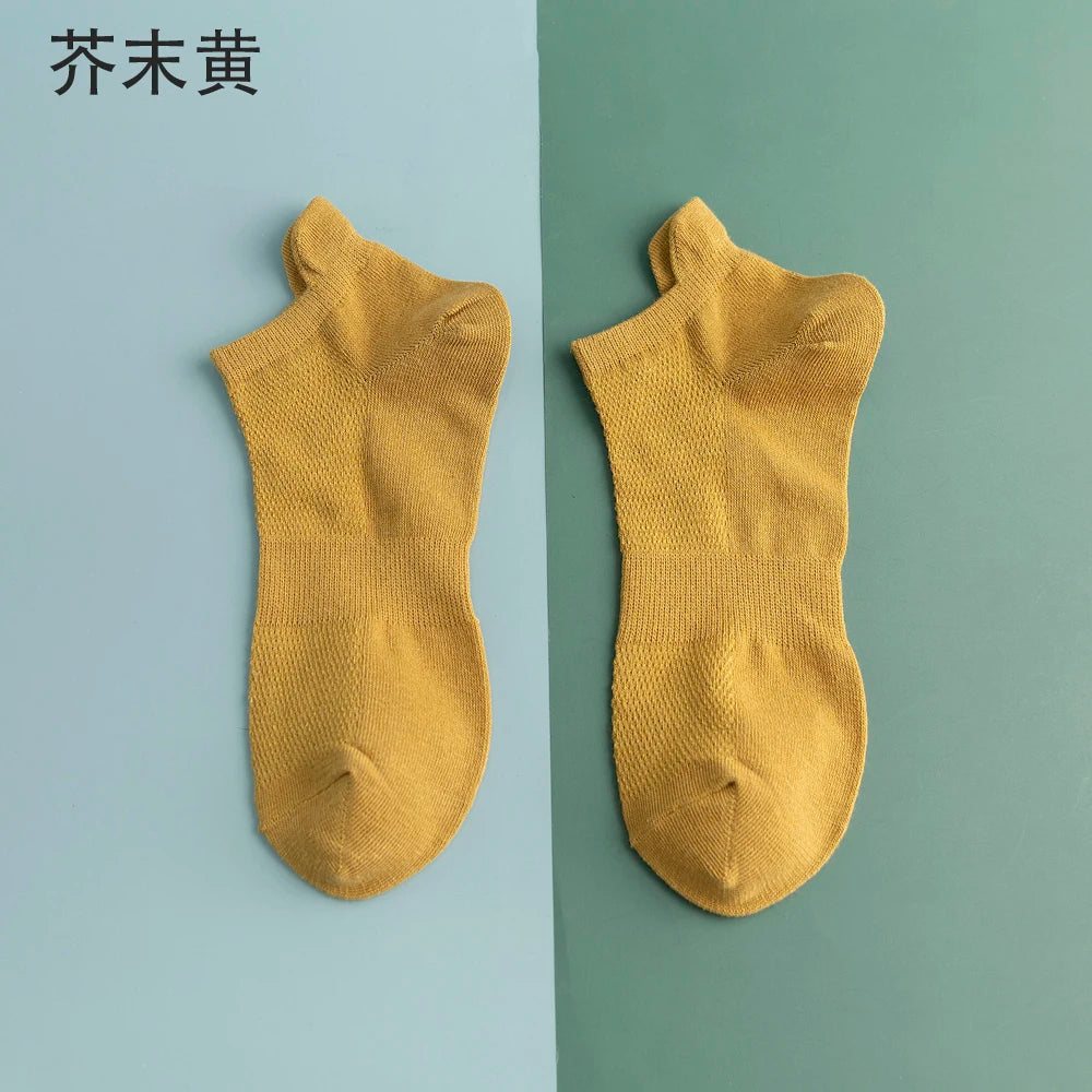 10/20 Pair Summer Men's Mesh Breathable No-Show Socks Fashion Casual Ankle Sports Cotton Socks For Men