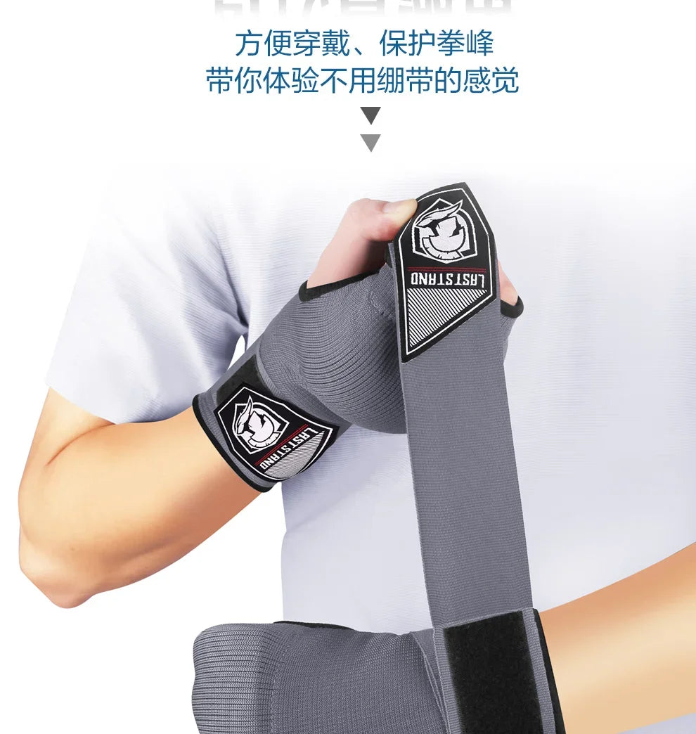 Gel Boxing Hand Wrap Gloves – Adjustable Half Finger MMA & Boxing Wrist Support Gloves with Long Strap Protective Training Gear