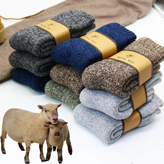 3/5 paar wintersokken van merinowol voor heren, superdik, warm en van hoge kwaliteit, Harajuku, retro, casual, antivries, kasjmiersokken voor heren