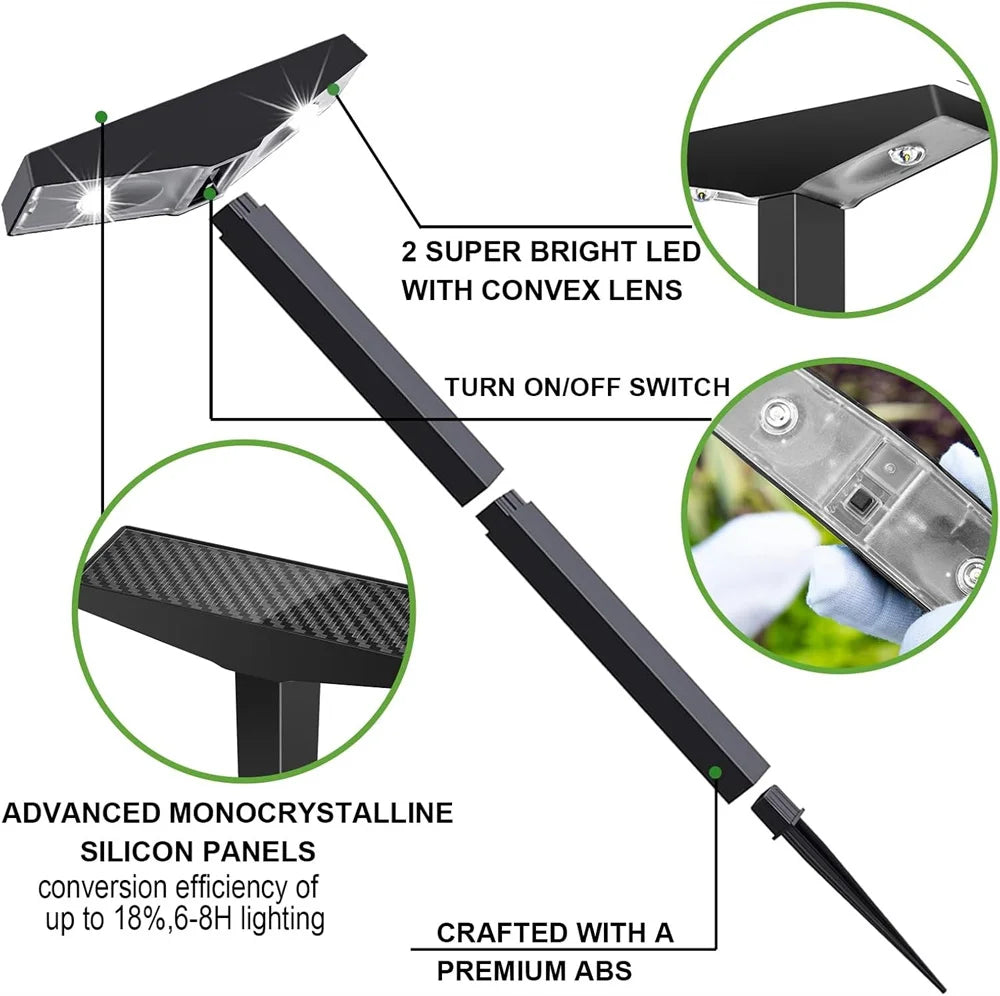 1/4 Pack Solar Pathway Lights Outdoor Solar Lights IP65 Waterproof Garden Lights Solar Lamp Outdoor Landscape Lamps for Lawn