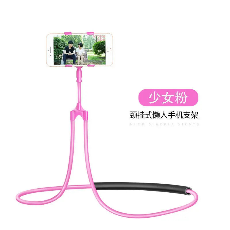 Rotatable Lazy Neck Phone Stand Holder 360 Degree Mobile Necklace Bracket Bed for Smartphones - Hands-Free Hanging Stan